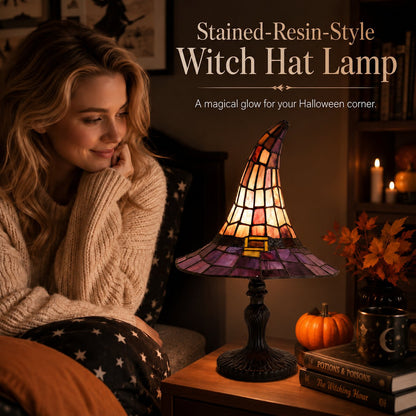 Stained-Resin-Style Witch Hat Lamp