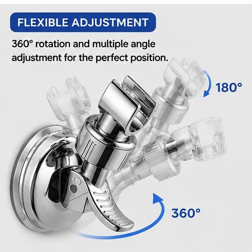 Hot Sale 49% OFF | Adjustable Shower Head Holder Set | No-Drill Suction Mount (2PCS)