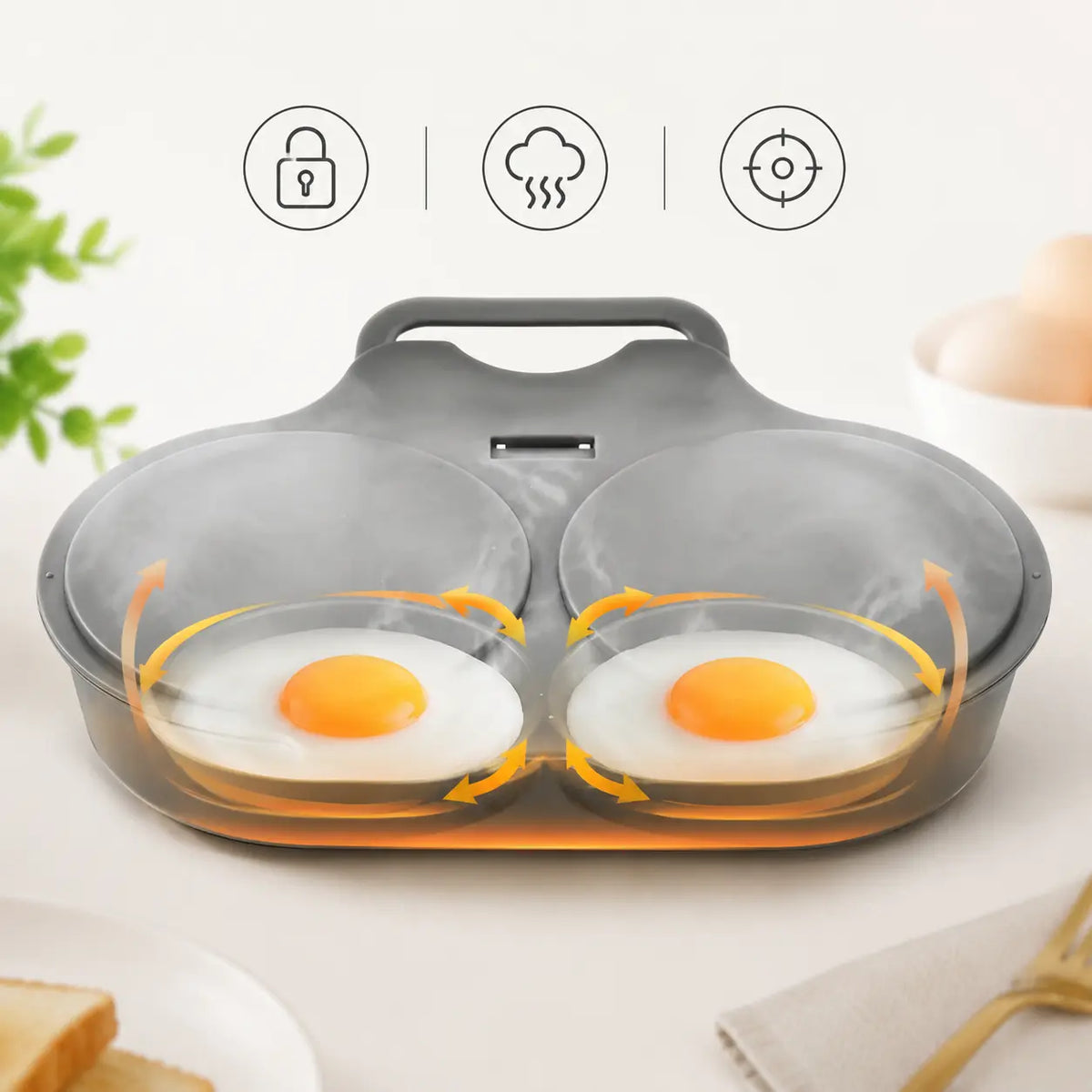 2‑Pack Easy‑To‑Clean Microwave Omelette Maker, Multifunctional Egg Poacher