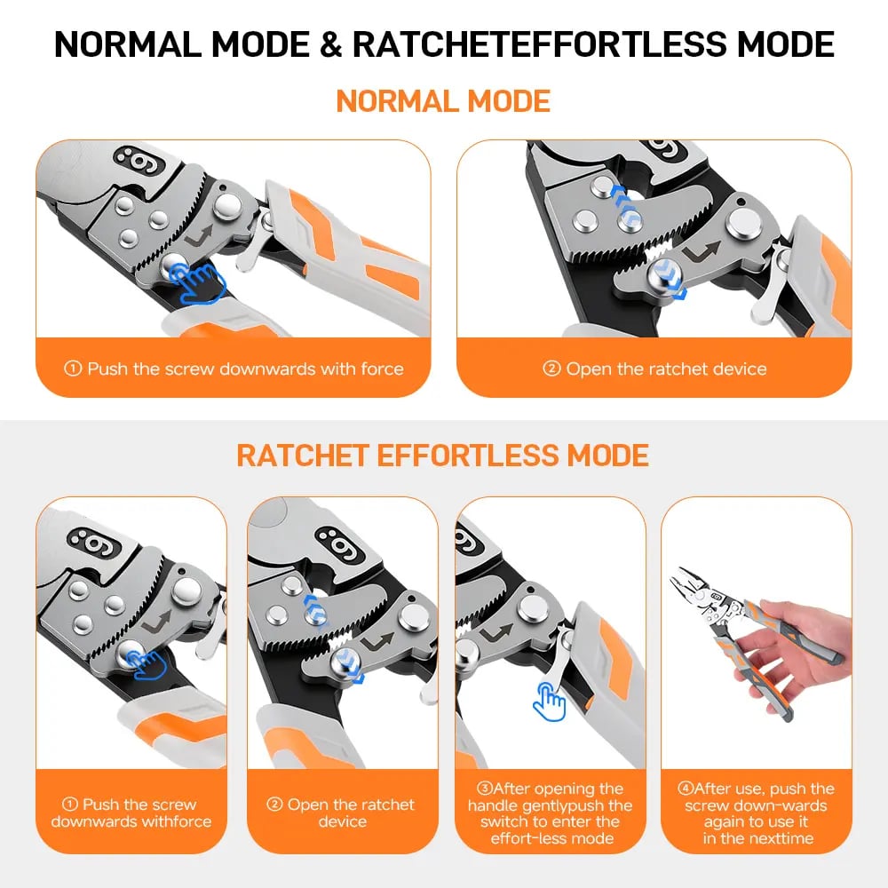 Self-Locking Ratchet Pliers — Lock, Hold & Work Without Constant Squeezing
