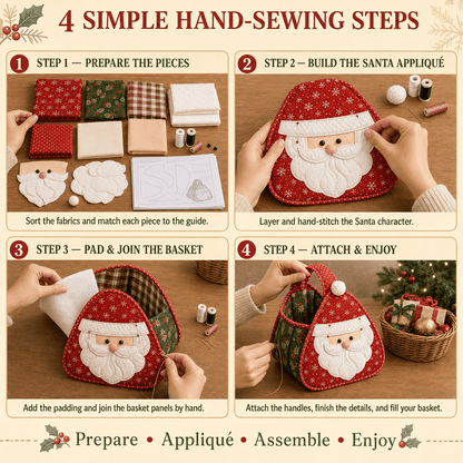 Christmas Quilted Carry Basket – DIY Sewing Kit & Finished Basket