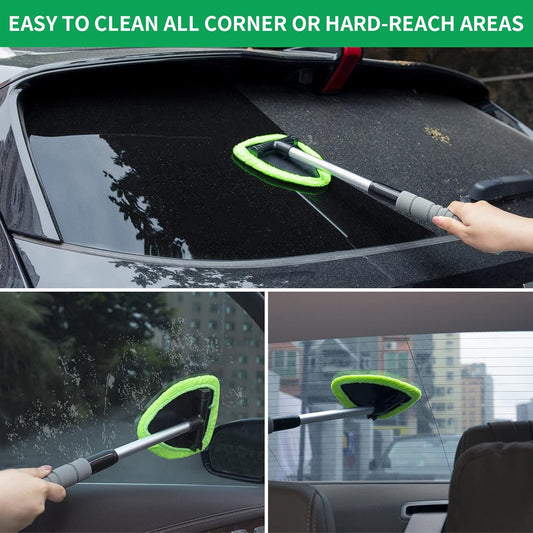 Windshield Cleaning Tool——With 4 Free Microfiber Pads and 1 Fog-Proof Agent