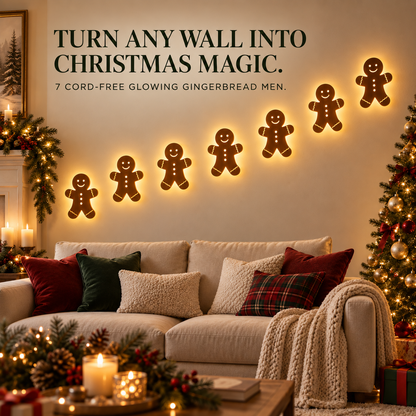 7-Piece LED Reindeer Wall Décor – Cordless Remote-Controlled Christmas Glow