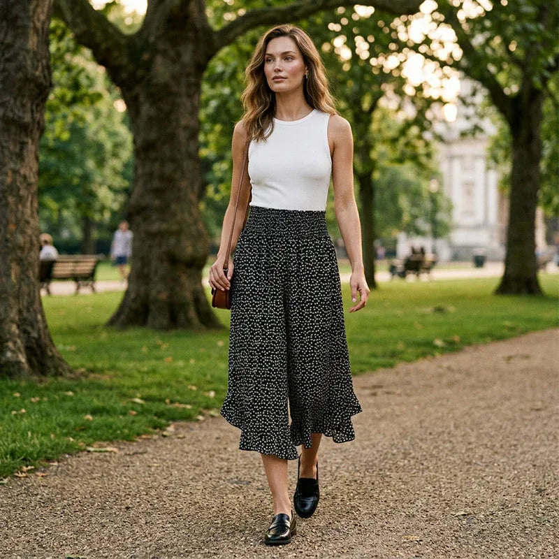 Women's Flowy High Waist Wide-Leg Pants – Slimming, Comfy & Chic
