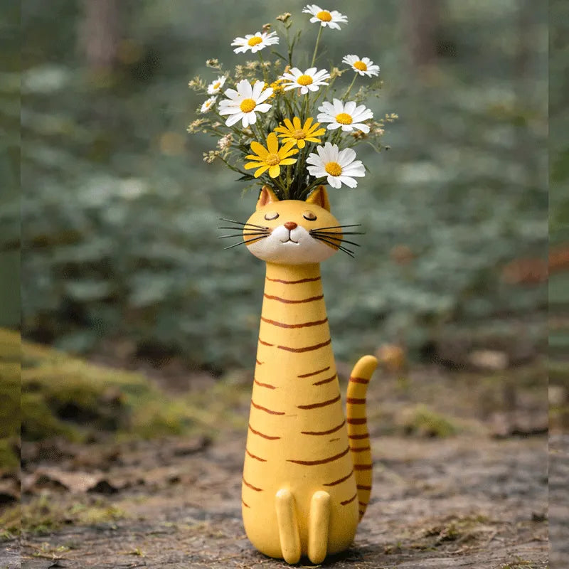 Limited 50%! Quirky Handmade Cat‑Shaped Resin Vase