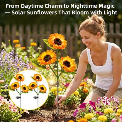 Solar Sunflower Garden Lights – Realistic LED Flower Stakes