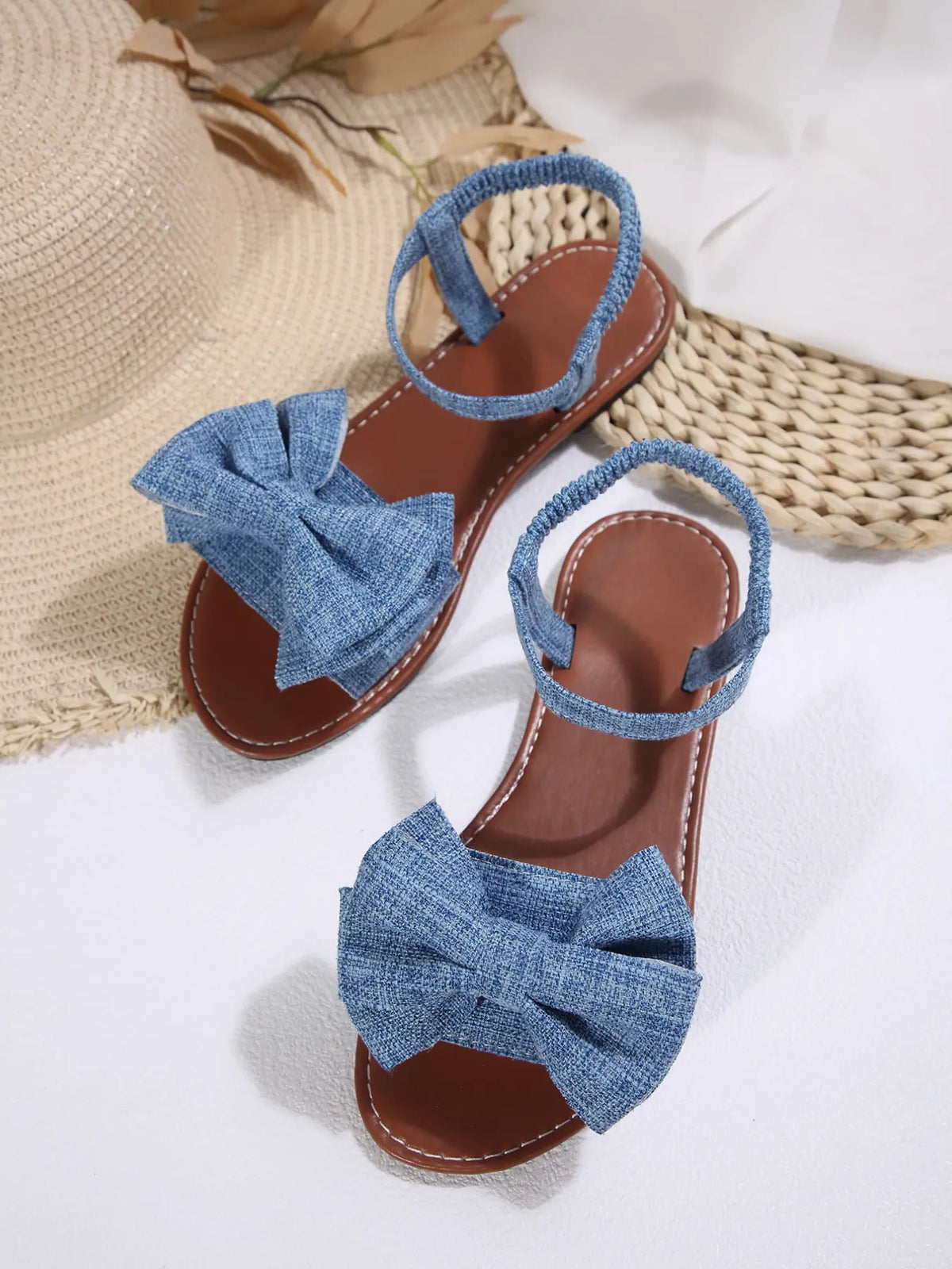Women's Boho Sandals – Open Toe, Bow