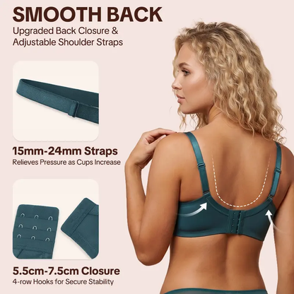 Enchante Floral Lace Plus Size Underwire Unlined Unpadded Minimizer Full Coverage Bra Women's Wear Comfortable Breathable Mesh Cup