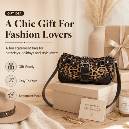 Trendy Leopard Print Underarm Shoulder Bag