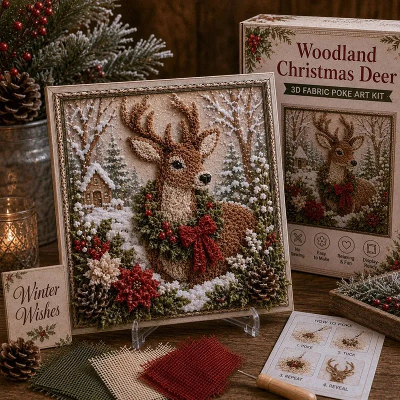 Premium 3D Christmas Fabric Poke Art Kit