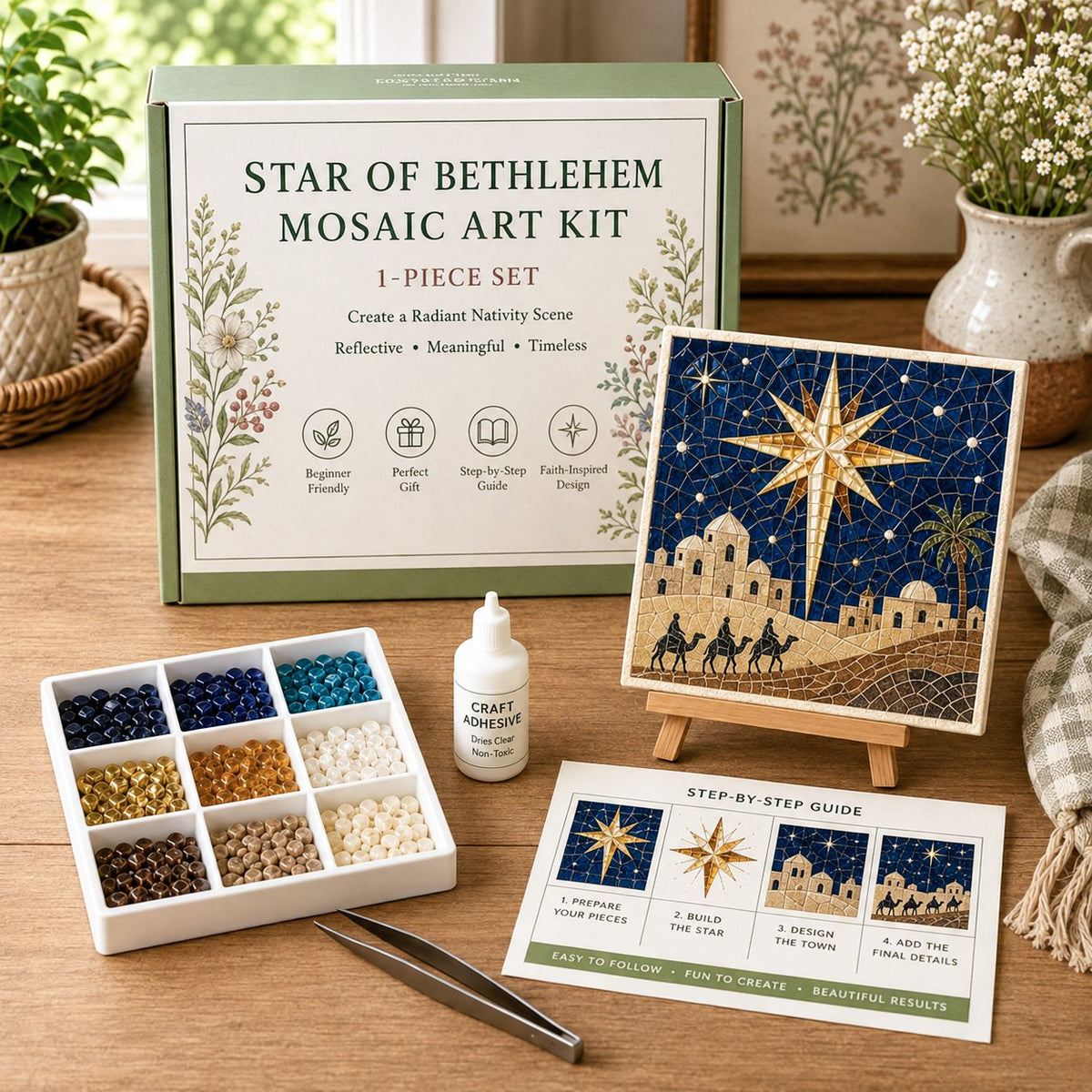 LAST DAY 49% OFF - Nativity Sea Glass Art Kit – Beginner-Friendly