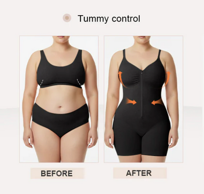 Women's Zip-Front Shapewear Bodysuit – Tummy Control & Waist Sculpting