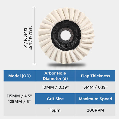 BUY 2 GET 3 FREE Heavy-Duty Wool Felt Polishing Disc – Mirror-Like Finish Made Easy
