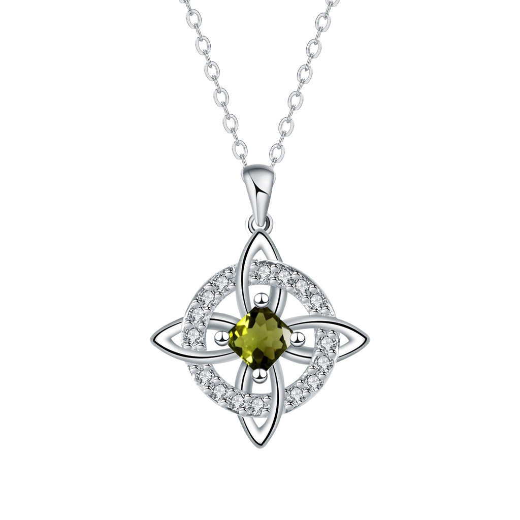 Mystical Birthstone Witches Knot Necklace – Natural CrystalProtect Your Loved Ones