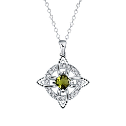 Mystical Birthstone Witches Knot Necklace – Natural CrystalProtect Your Loved Ones