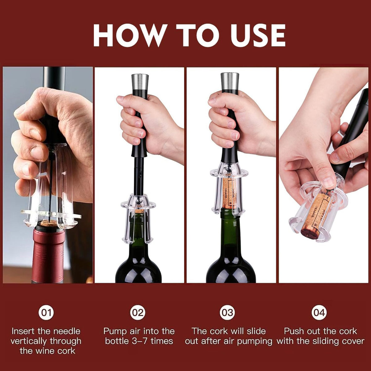Air Pump Cork Remover Wine Bottle Opener