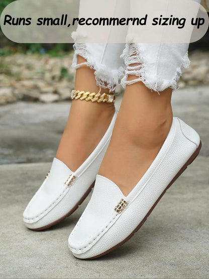 Women's Flats – Round Toe, Low Heel, Slip-On