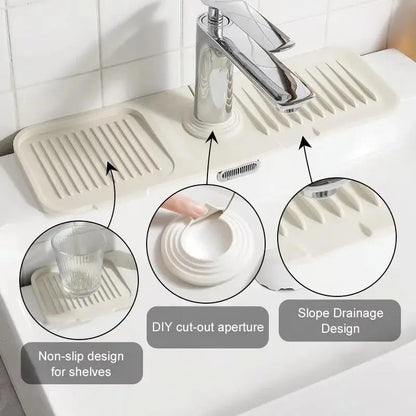 Faucet Splash Guard & Quick-Dry Draining Mat