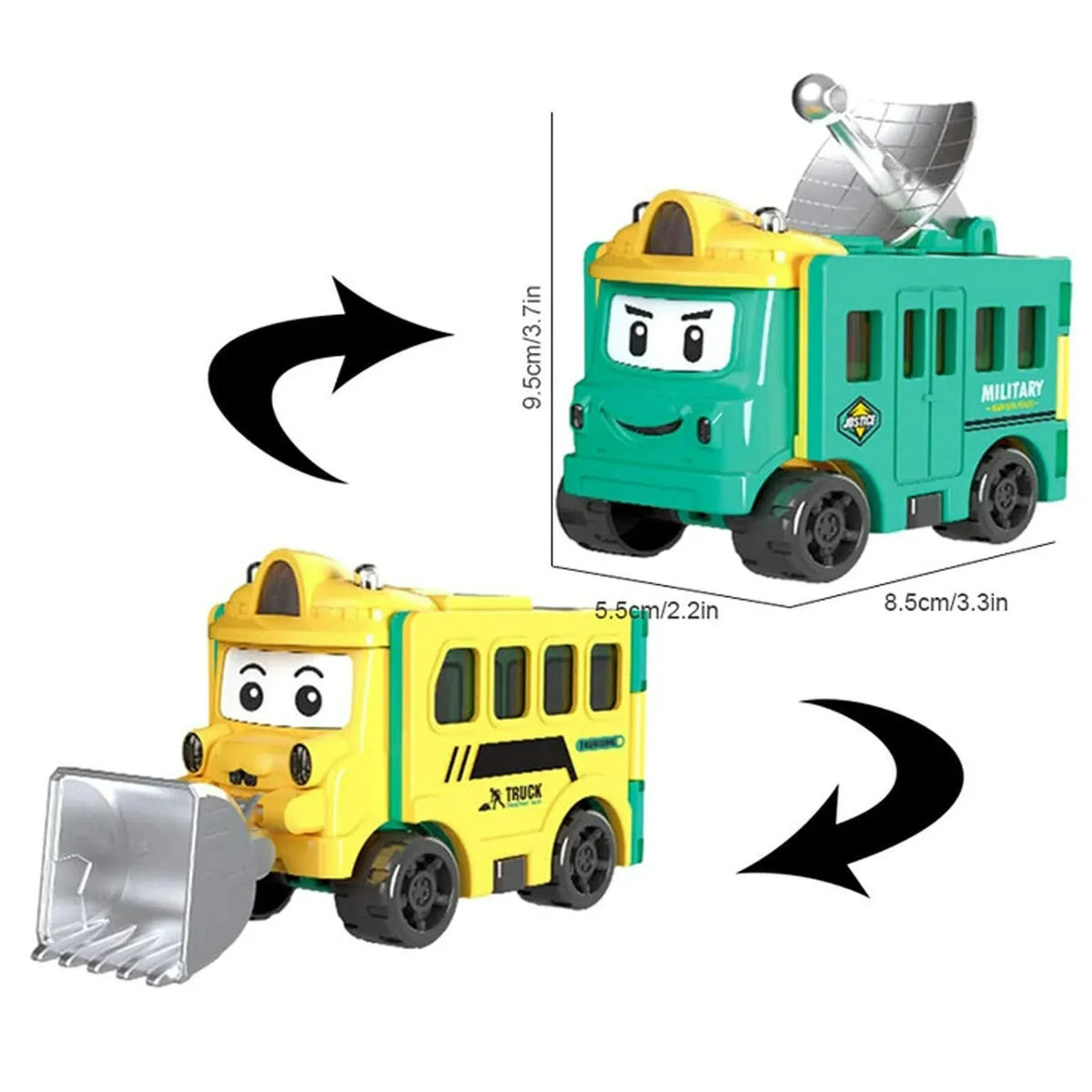 Flip & Change Reverse Car | Cartoon Transformable Kids Toy