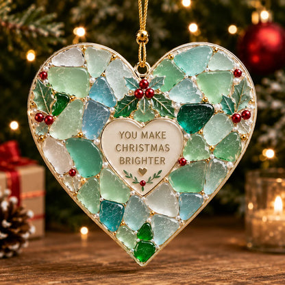 Last Day 50% OFF Sea Glass Christmas Blessing Ornaments