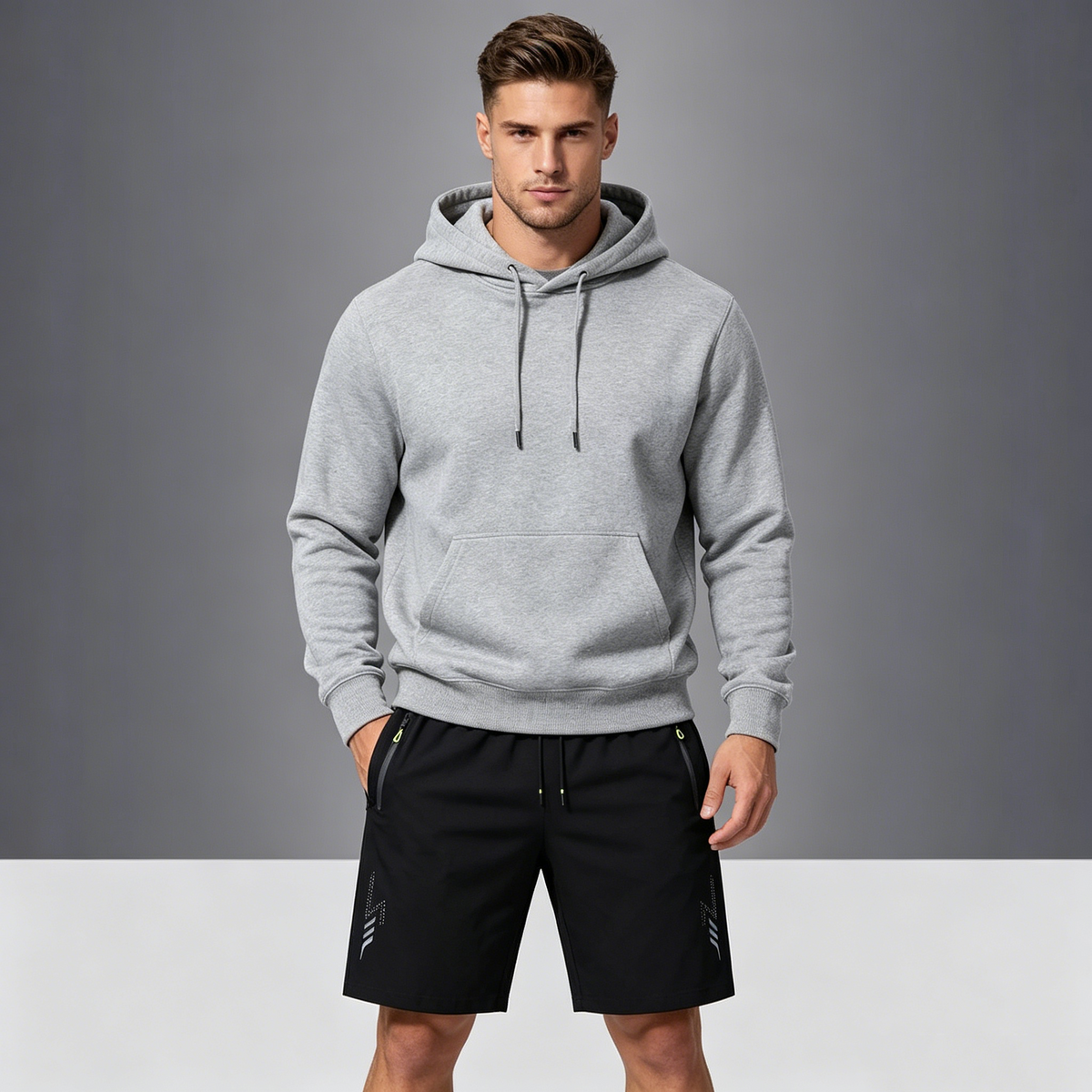 Unisex Reflective Print Workout Shorts