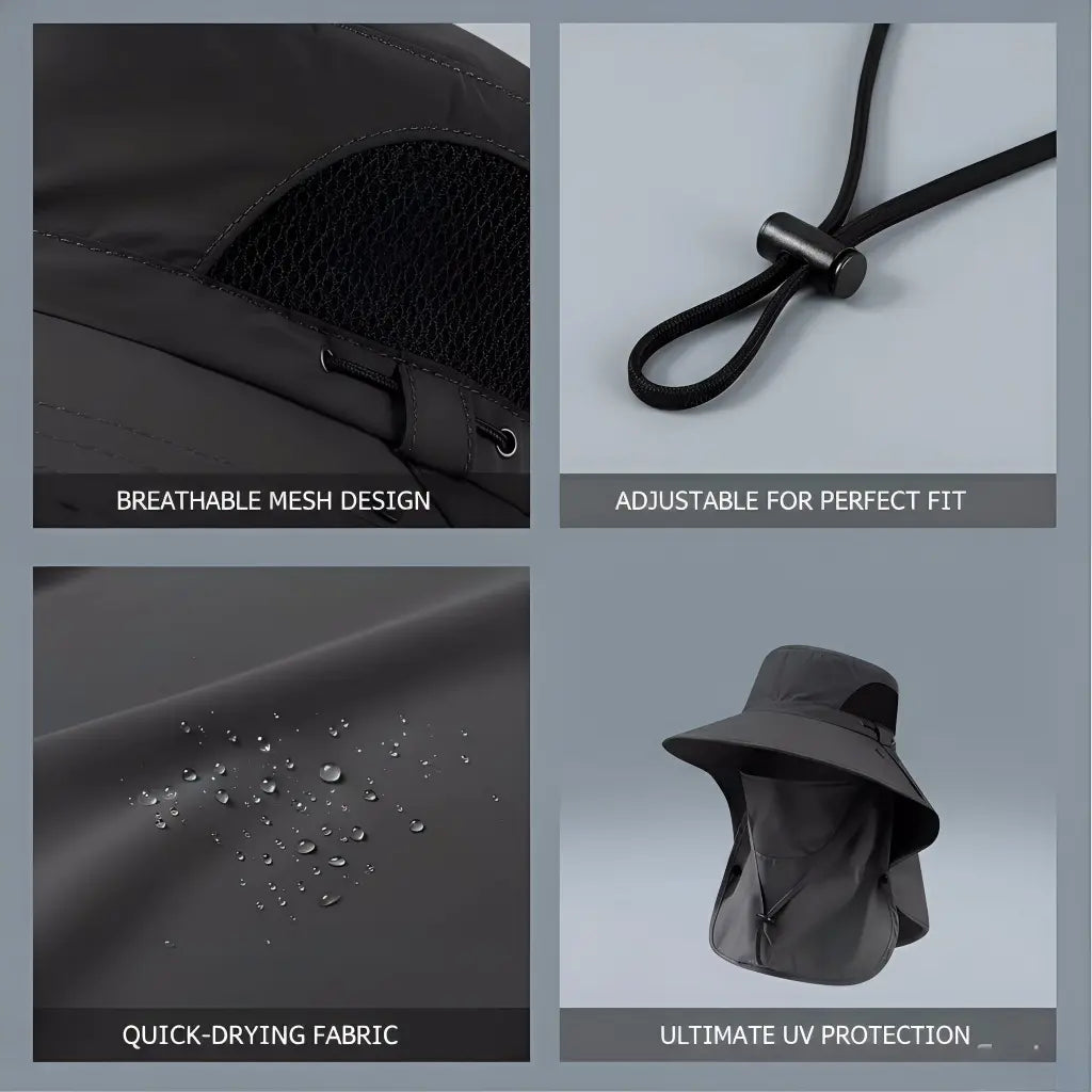 Detachable Outdoor Fishing Face Covering Neck Protection Sun Hat