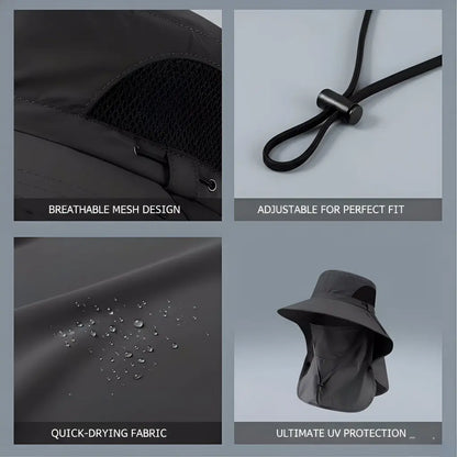 Detachable Outdoor Fishing Face Covering Neck Protection Sun Hat