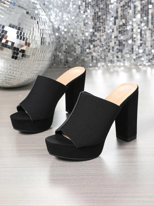 Women's Sandals – Square Toe, Block Heel, High Heel