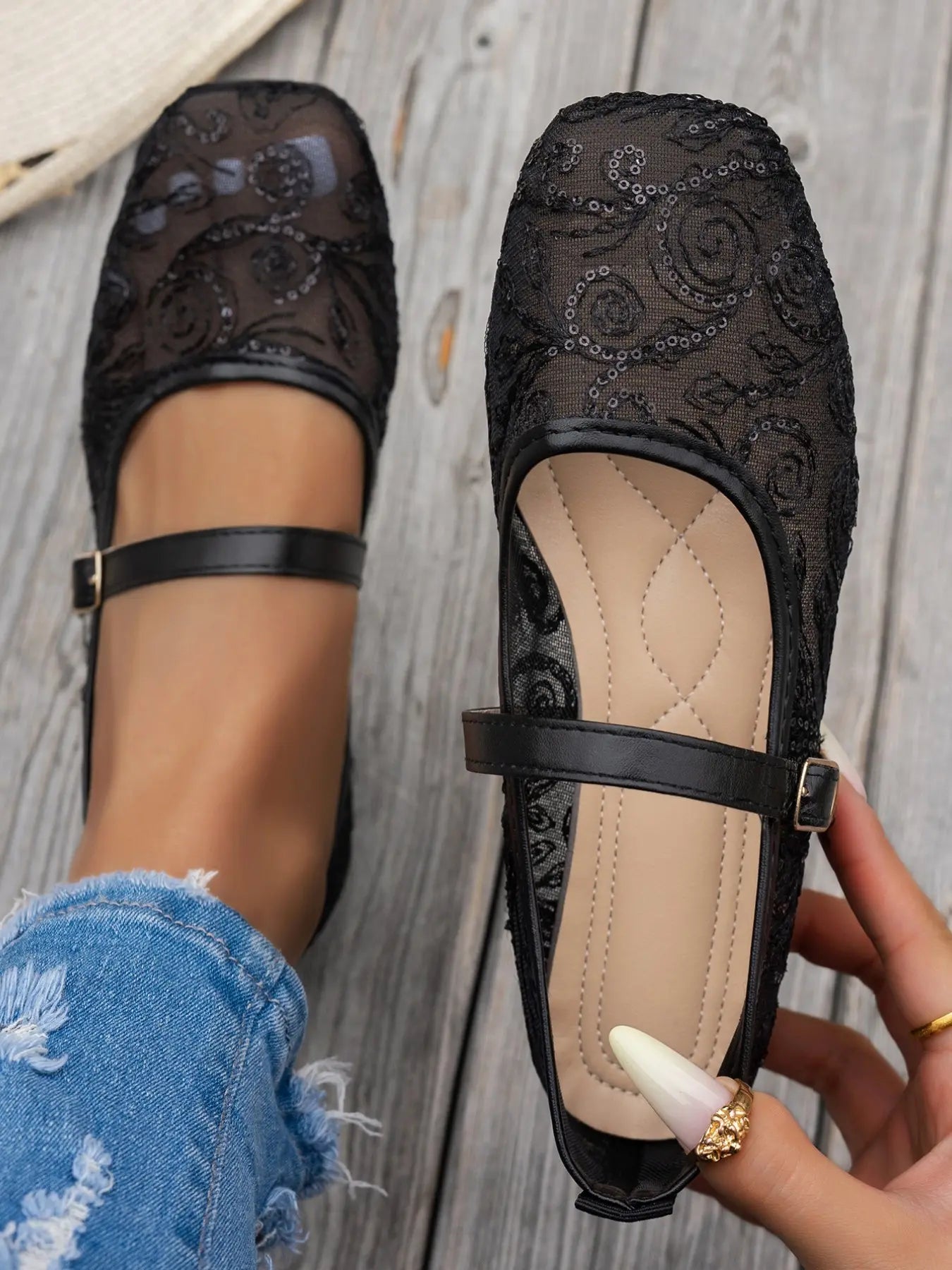 Women's Boho Flats – Square Toe