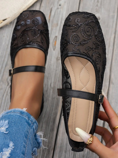 Women's Boho Flats – Square Toe
