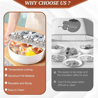 Reusable Aluminum Foil Food Cover – Keeps Meals Warm, Fresh & Protected