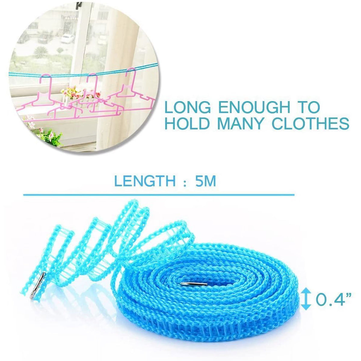 3-Pack Windproof Clothesline | Adjustable Clothesline