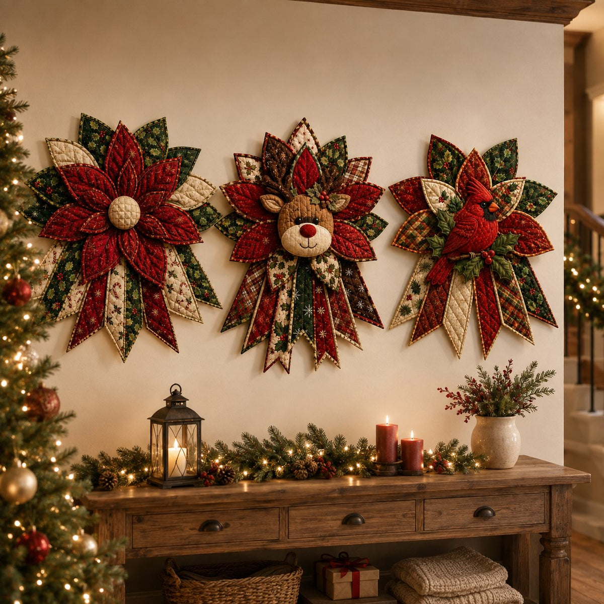 Beginner-Friendly Oversized Christmas Character Quilted Door Hanger Sewing Kit | Complete Kit with All Tools & Step-by-Step Guide Included