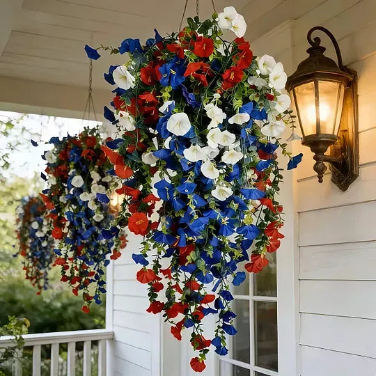 Over 50,000 Sold! Pre-Lit Patriotic Artificial Flower Set - Honor America's 250th Anniversary