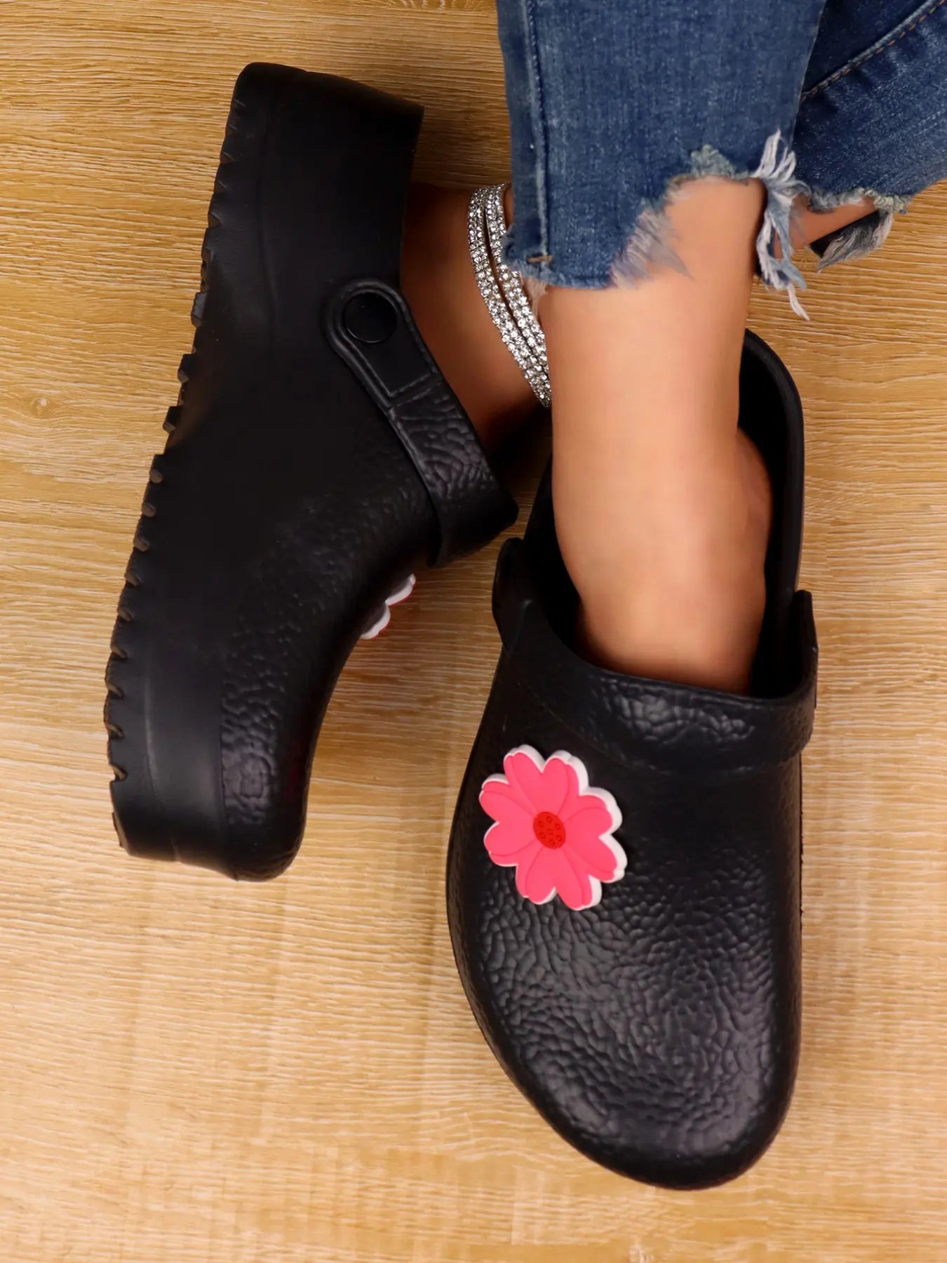 Women's Floral EVA Sandals – Slip-On, Non-Slip, Waterproof