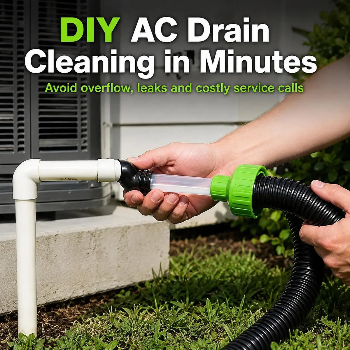 Universal AC Drain Line Cleaner Adapter, Wet/Dry Vacuum Attachment