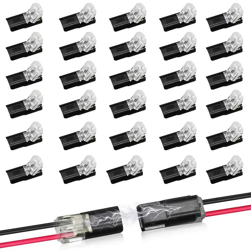 Flash Sale20K+ SOLD!Double-Wire Plug-in Connector Led Light Strip Connectors 2 Pin