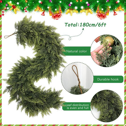 2025 Super Value Se6 FT Artificial Cedar Garlands –Realistic Touch Winter Greenery