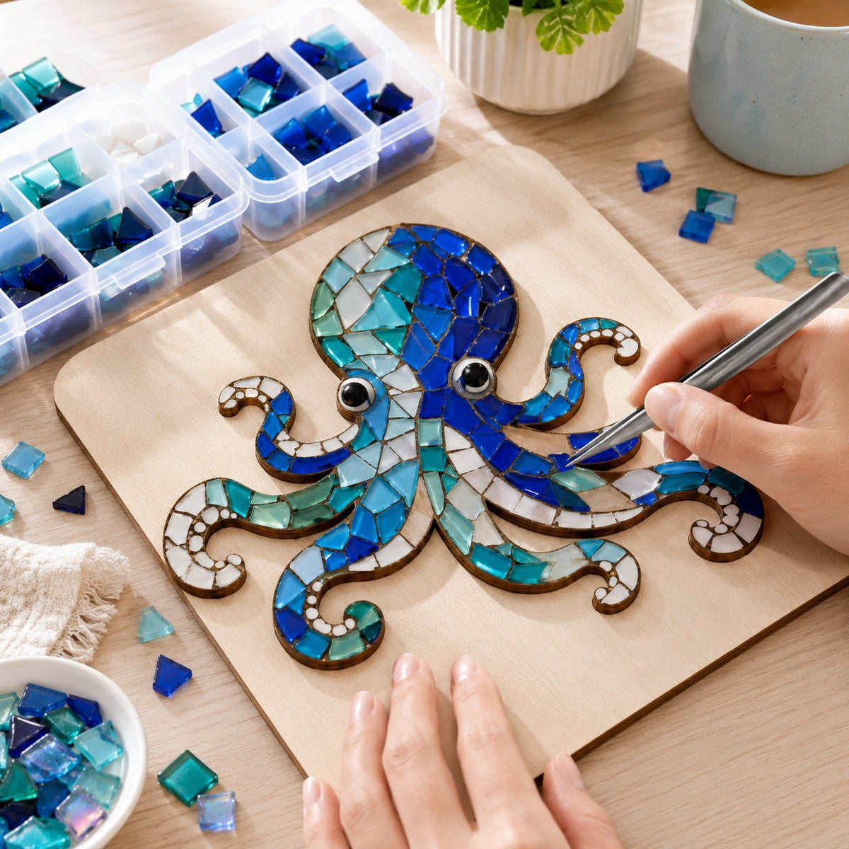 LAST DAY 59% OFF – Octopus Mosaic Kit | Beginner-Friendly DIY Glass Craft with Step-by-Step Instructions