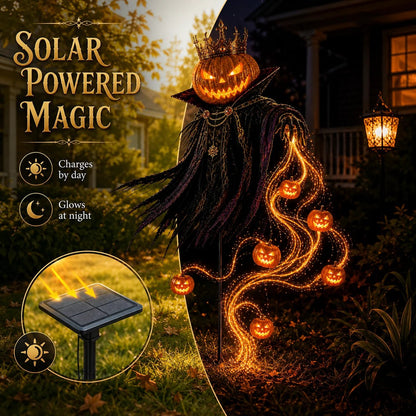 Pumpkin King Halloween Yard Decor|Solar Operated Day‐Night Ornament For Garden