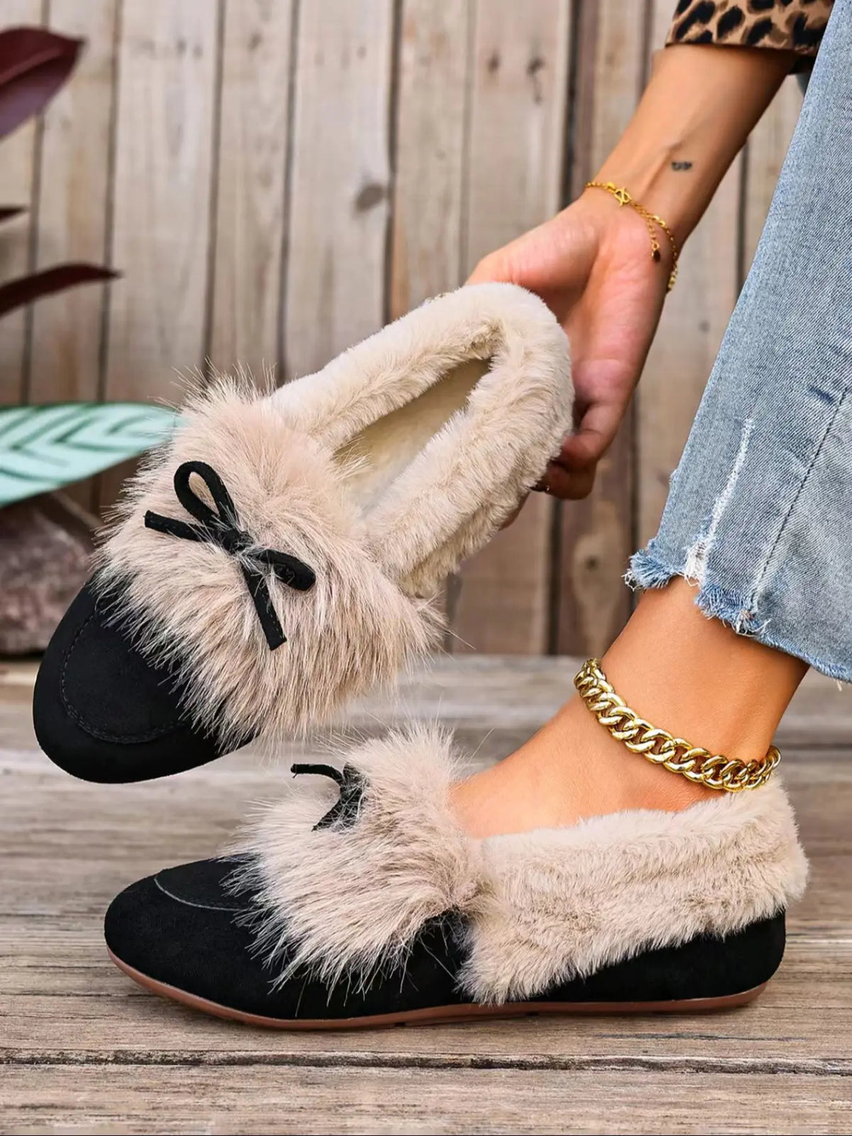 Women's Rubber Flats – Round Toe, Slip-On, Non-Slip