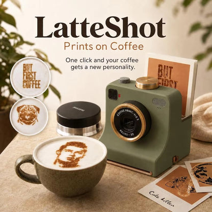Instant Latte Art Creator | Latte Art with 30 Stencils | One‑Press Coffee Foam Pattern Maker for Home Barista