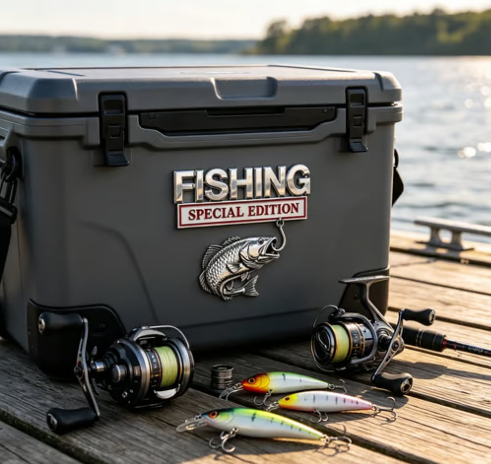 Fishing Special Edition Premium 3D Metal Vehicle Emblem Badge