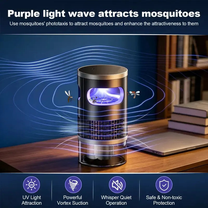50K+ Sold Indoor Light & Suction Bug Trap Non-Zapper Catcher for Mosquitoes and Flying Insects