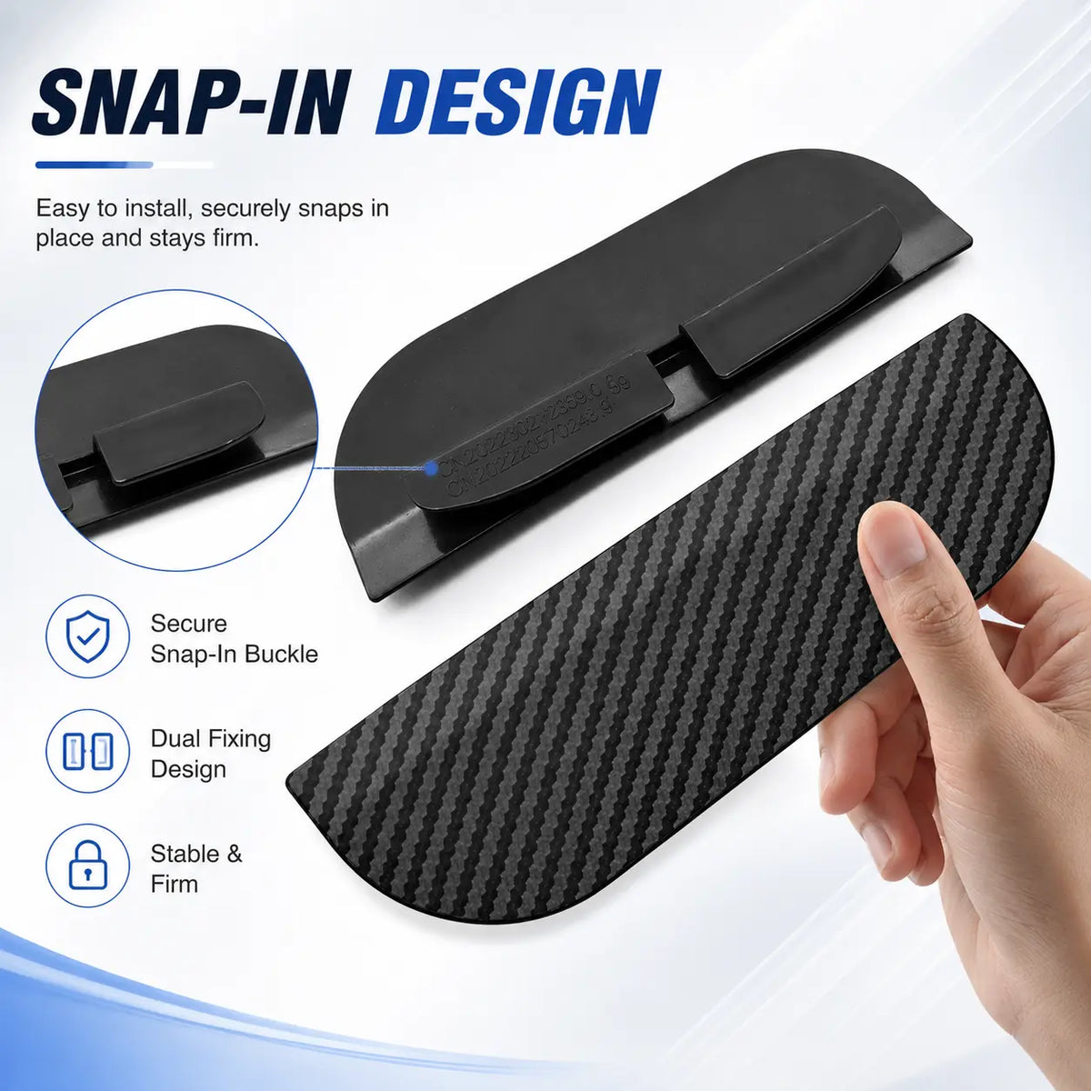 2PCS Car Side Mirror Rain Guards - Carbon Look ABS Visor Covers