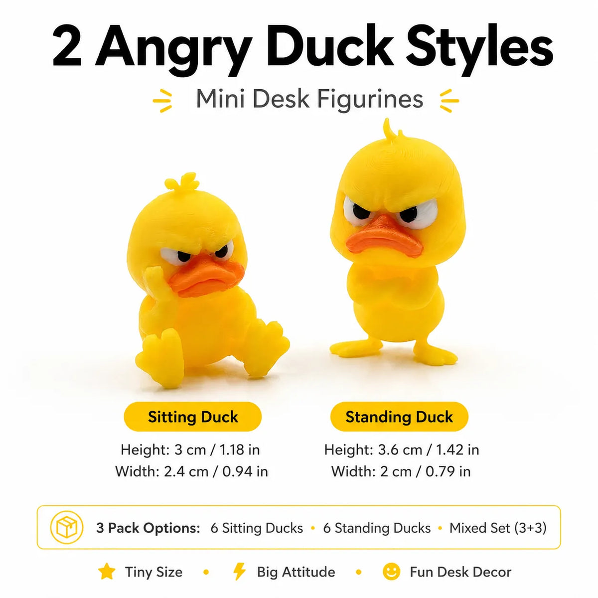 Angry Duck Desk Figurine — Add a Tiny Attitude to Your Space!