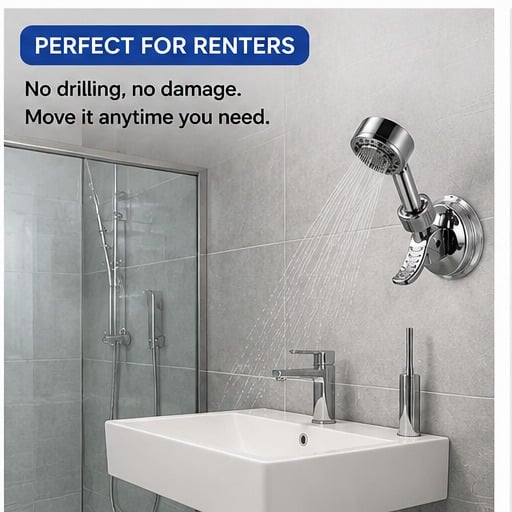Hot Sale 49% OFF | Adjustable Shower Head Holder Set | No-Drill Suction Mount (2PCS)