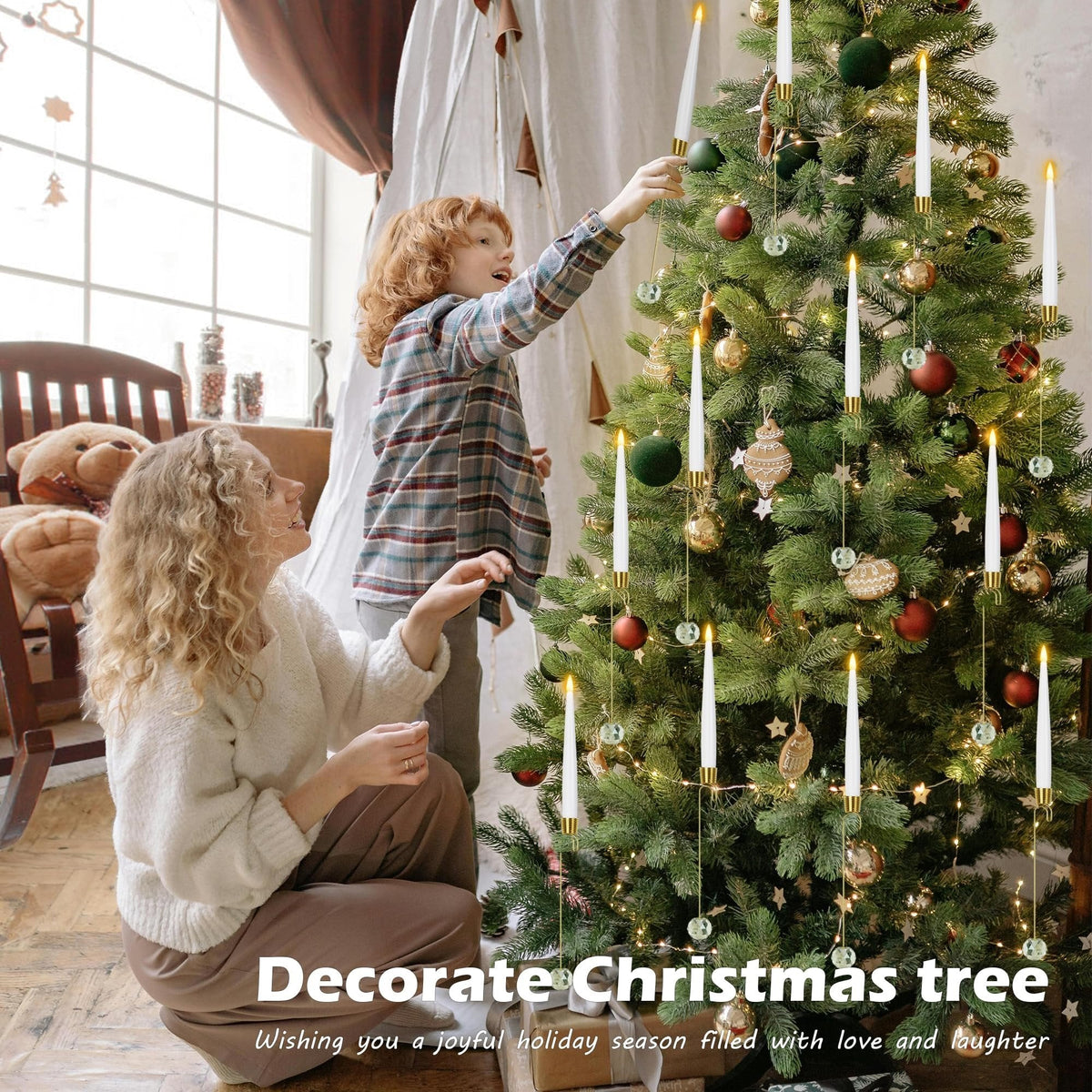 Hot SaleChristmas Tree Led Candles with Clear Crystal Ball Hook