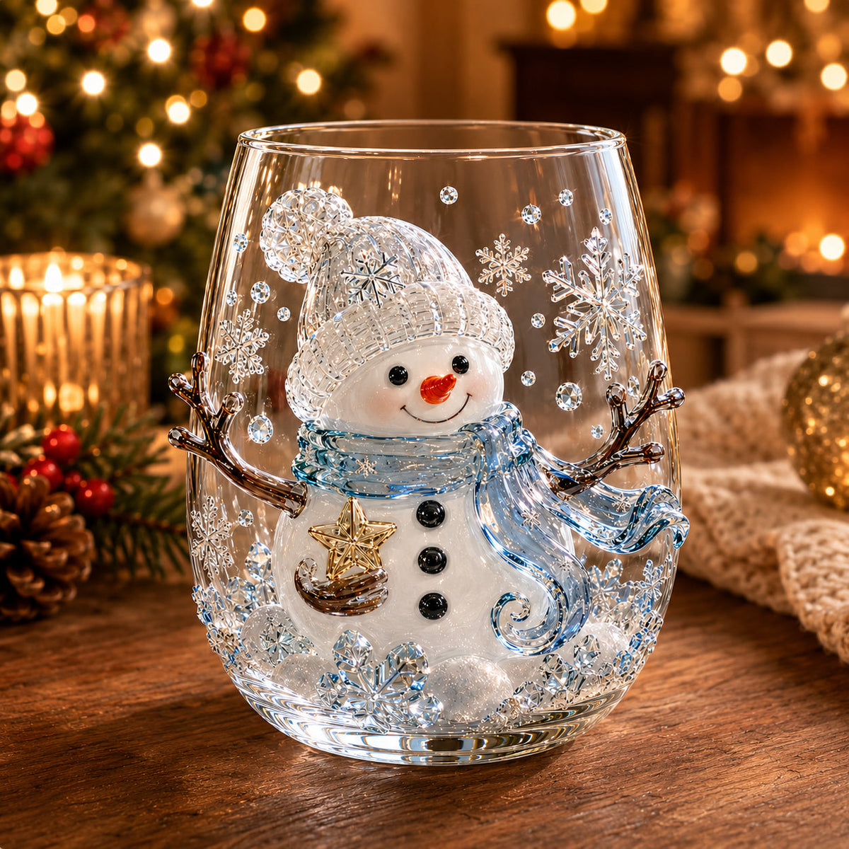 Magical Christmas Glass Cup Collection – Santa, Reindeer, Snowman & Christmas Tree