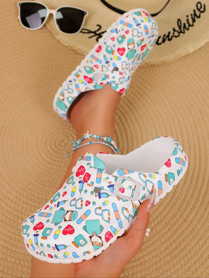 Women's Cartoon Print EVA Slides
